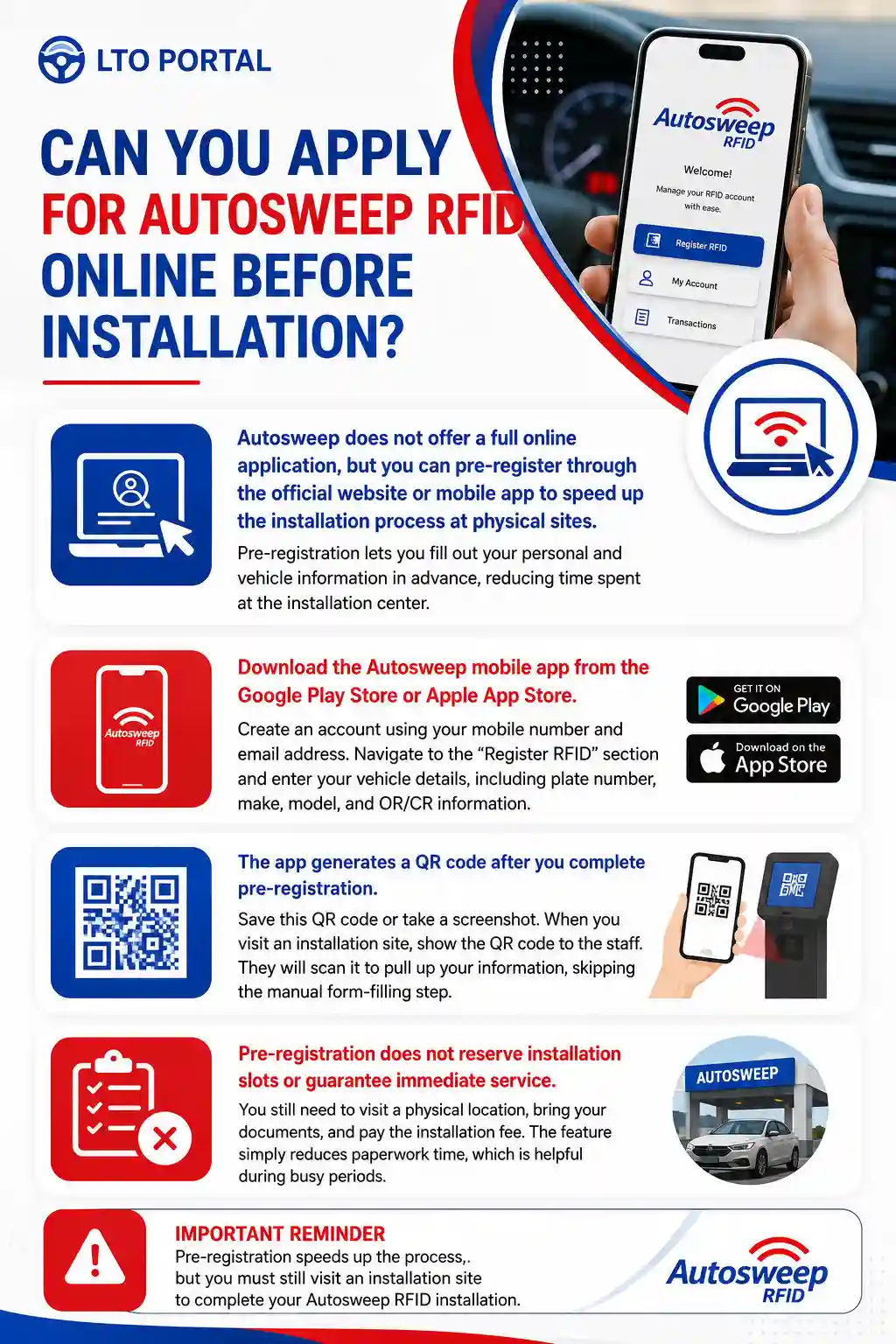 Can You Apply for Autosweep RFID Online Before Installation