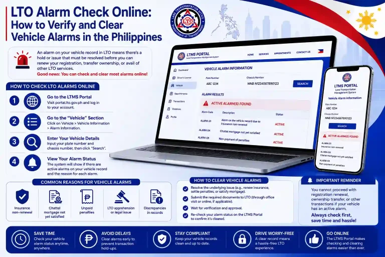 LTO Alarm Check Online How to Verify and Clear Vehicle Alarms in the Philippines