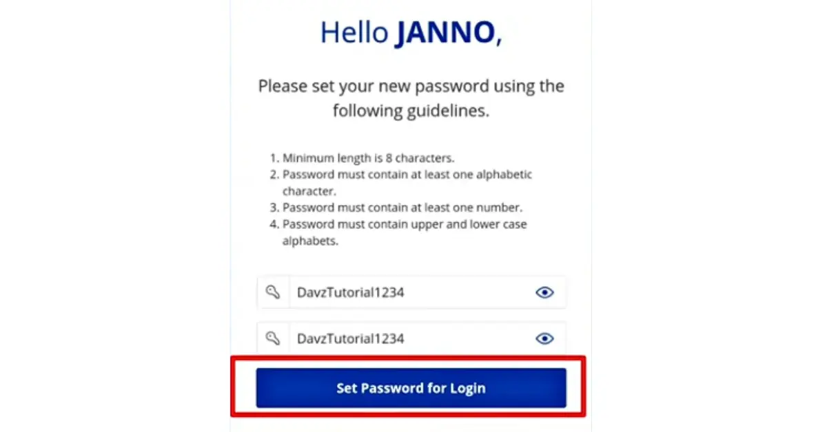 Step 11 Set Password for Login
