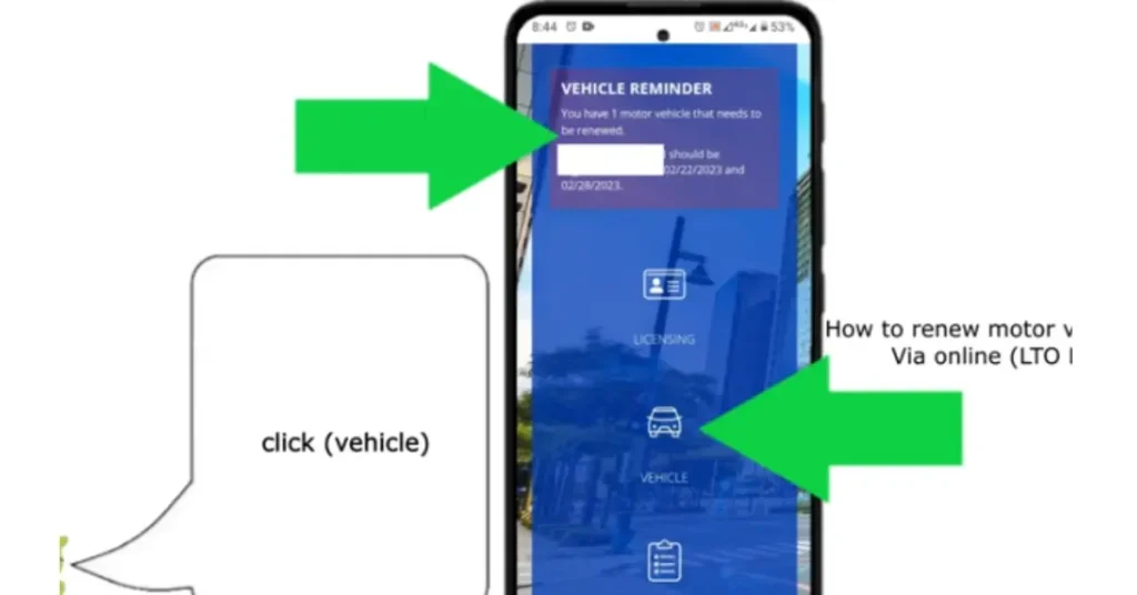 Step 2 Select Vehicle Registration Renewal