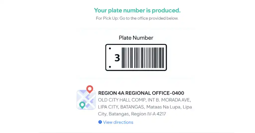 Step 5 After that your plate release status will be on your screen.