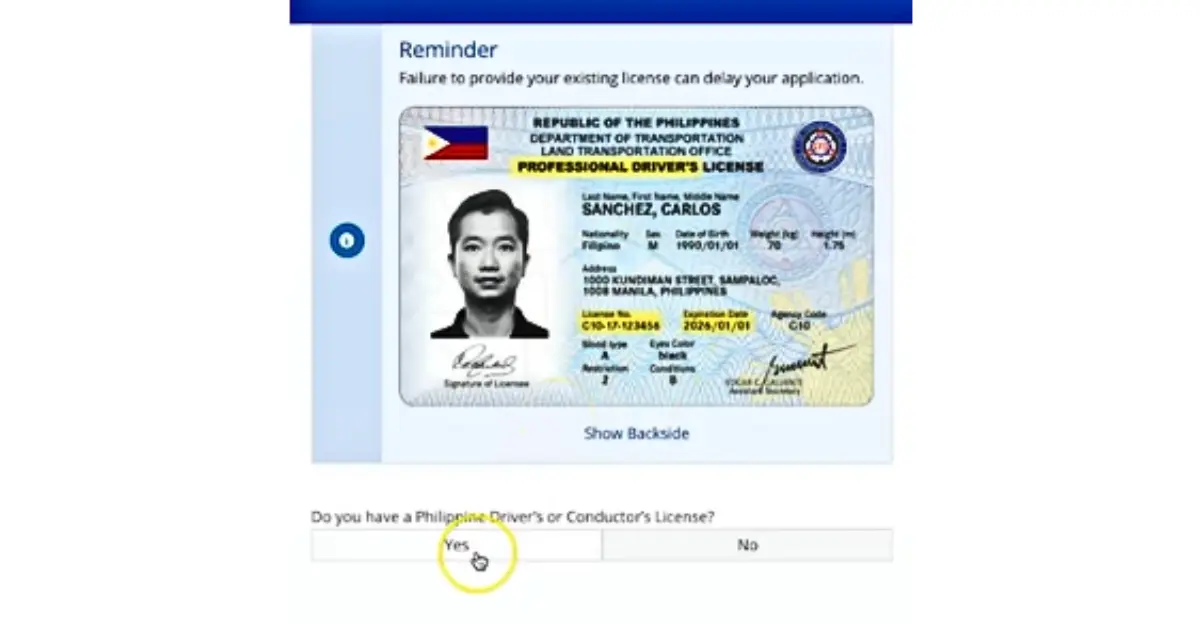 Step 5 Provide Information about Your Driver's License
